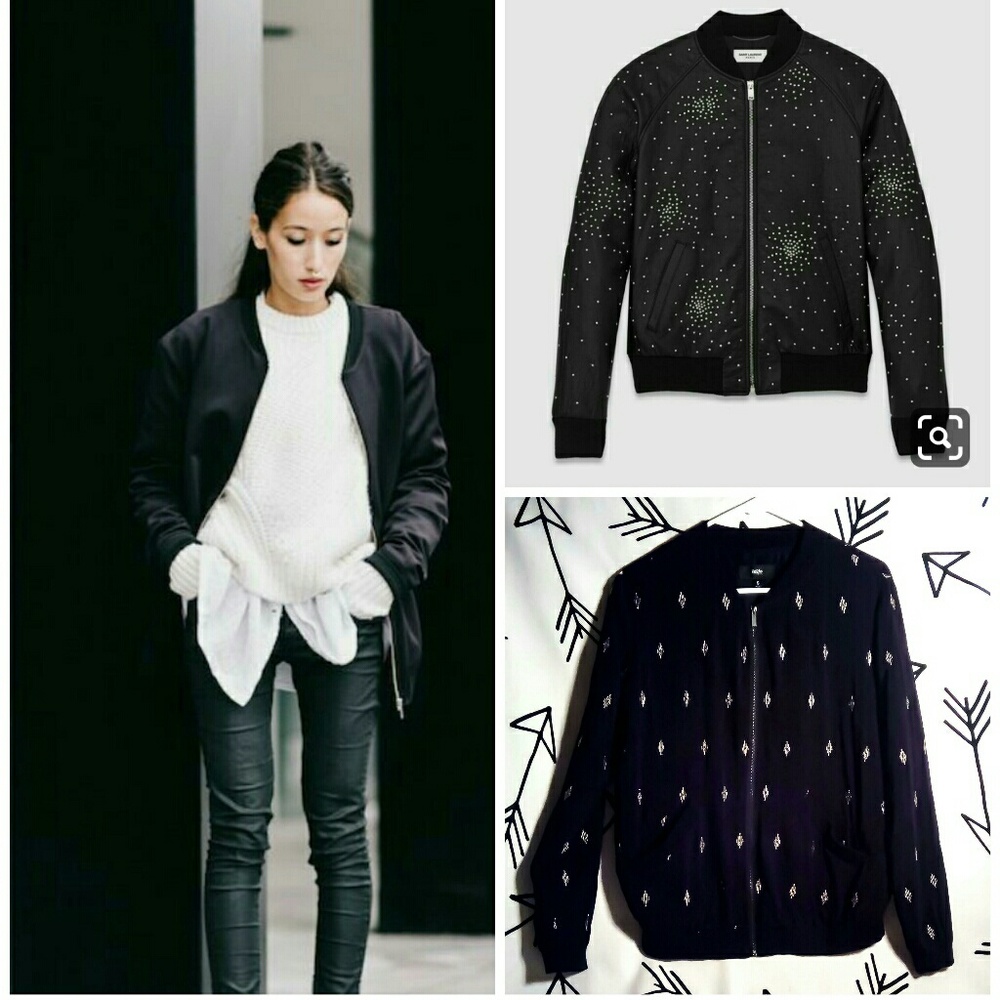 🆕🌟Silver Threaded Bomber Jacket 🌟 - Picture 2 of 8